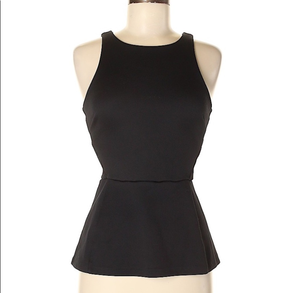 H&M Black Sleeveless Peplum Blouse 8